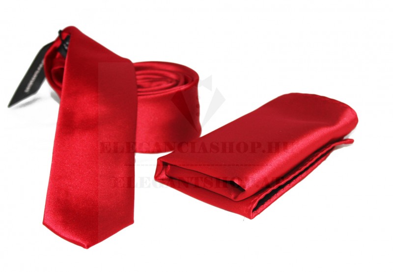        NM Slim szatén szett - Piros Nyakkendők esküvőre
